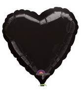 18" Anagram Brand Black Heart Balloon
