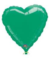 18" Green Heart Packaged Balloon