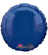 18" Navy Blue Decorator Circle Anagram Brand Balloon