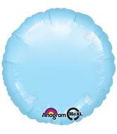 18" Metallic Pearl Pastel Blue Circle Anagram Brand Balloon