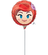 9" Airfill Only Ariel Emoji Balloon