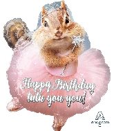 19" Avanti Ballerina Birthday Chipmunk Balloon