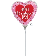 4" Airfill Only Happy Valentine's Day Glitter Hearts Balloon