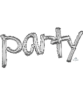 37" Airfill Only Freestyle Phrase "Party" Silver Balloon