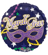 18" Mardi Gras Mask Balloon