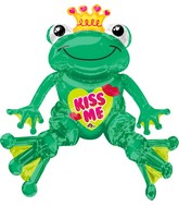 28" Airfill Only Sitting Valentine Frog Balloon