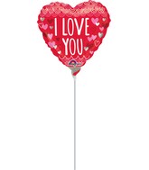 9" Airfill Only I Love You Sketchy Scallops Balloon