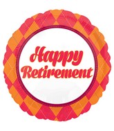 18" Retirement Balloon Plaid