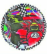 18" Formula 1 Racer Checkered Border (Slight Damaged Print)
