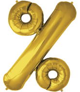 34" Northstar Brand Percent Sign - Gold Foil Balloon