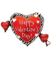 36" Happy Valentines Day Multi Hearts