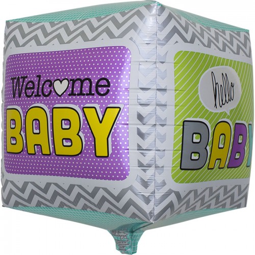 17" Welcome Baby Cube Foil Balloon