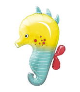 14" Seahorse Airfill Only Balloon Includes Cup and Stick.