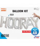 16" Airfill Only HOORAY Kit - Silver 16" Airfill Only Foil Balloon