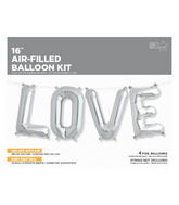 16" Airfill Only LOVE Kit - Silver 16" Airfill Only Foil Balloon
