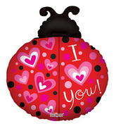 28" I Love You Balloon Ladybug Shape