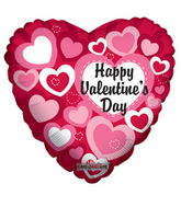 9" Happy Valentine's Day Balloon Random Hearts