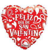 18" Feliz Dia De San Valentin Red Balloon (Spanish)