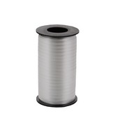 3/16" Poly Balloon Curling Ribbed Ribbon Silver