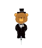 14" Airfill Only Mini Shape Groom Bear Balloon
