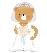 43" Foil Shape Linky Bride Bear Balloon