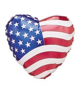18" Single-Sided Balloon Patriotic Heart