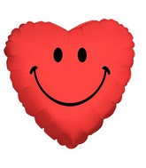 4" Airfill Red Smiley Face Heart Balloon