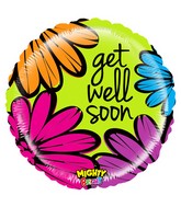 21" Mighty Bright Balloon Mighty Bold Flowers Get Well
