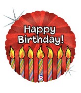 9" Airfill Only Holographic Balloon Red Burst Birthday