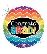 9" Airfill Only Holographic Congrats Grad Chevron