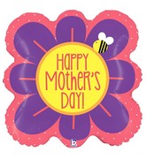 23" Foil Shape Balloon Square Flower Mother's Day
