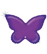 30" Holographic Solid Color Butterfly Purple Balloon