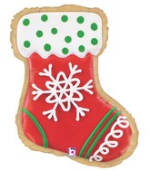 27" Foil Shape Balloon Stocking Cookie
