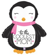 28" Foil Shape Balloon Coolest Mom Penguin