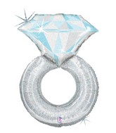 38" Holographic Shape Balloon Platinum Wedding Ring