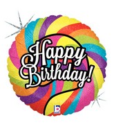 18" Holographic Balloon Lollipop Birthday