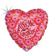 9" Airfill Only Holographic Balloon Kiss Me Valentine
