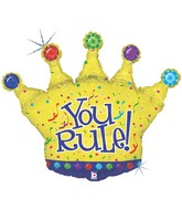 36" Holographic Shape Balloon Crown You Rule!