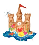 35" Holographic Sand Castle Moat Balloon