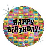 18" Holographic Balloon Presents Galore Birthday