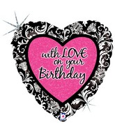 18" Holographic Packaged With Love on Your Birthday Balloon