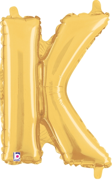 14" Airfill Only (Self Sealing) Megaloon Jr. Shape K Gold Balloon