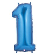 40" Large Number Balloon 1 Blue