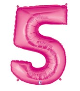 40" Large Number Balloon 5 Pink
