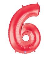 40" Large Number Balloon 6 Red