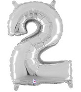 14" Airfill Only (Self Sealing) Megaloon Jr. Shape 2 Silver Balloon