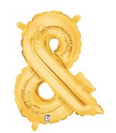 7" Airfill Only (requires heat sealing) Megaloon Jr. Letter Balloons Ampersand Gold
