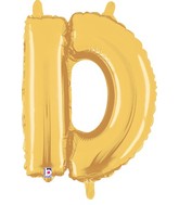 14" Airfill Only (Self Sealing) Megaloon Jr. Shape D Gold Balloon