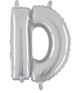 14" Airfill Only (self sealing) Megaloon Jr. Shape D Silver Balloon