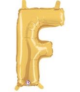 14" Airfill Only (self sealing) Megaloon Jr. Shape F Gold Balloon